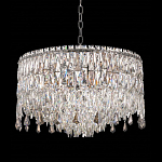 Люстра круглая с хрустальными подвесками на серебряном каркасе Roul Crystal Light варинант исполнения - 3 | Loft Concept во Владивостоке