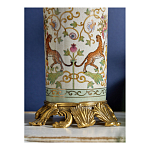 Ваза высокая из фарфора на бронзовом основании Turquoise Blooming Garden варинант исполнения - 7 | Loft Concept во Владивостоке