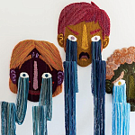 Вязаный Арт-Объект на стену из трех элементов Triptych варинант исполнения - 1 | Loft Concept во Владивостоке