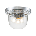 Потолочный светильник для ванных комнат с круглым стеклянным плафоном и тремя лампами Quoizel варинант исполнения - 6 | Loft Concept во Владивостоке