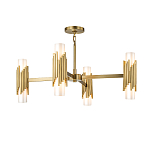 Люстра цвета латунь с 4-мя матовыми цилиндрическими плафонами Elstead Lighting варинант исполнения - 1 | Loft Concept во Владивостоке