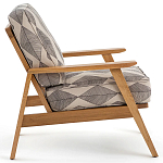 Кресло с каркасом из массива дуба Deniaud Oak Rhombus Beige Armchair варинант исполнения - 3 | Loft Concept во Владивостоке