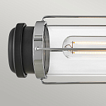 Бра для ванных комнат горизонтальное с 2-мя прозрачным цилиндрическим плафонами на круглом основании Hinkley варинант исполнения - 6 | Loft Concept во Владивостоке