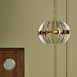 Люстра круглая с прозрачными элементами в форме полумесяца Crystal Crescent варинант исполнения - 5 | Loft Concept во Владивостоке