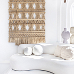 Панно на стену плетеное Макраме бежевый цвет  варинант исполнения - 3 | Loft Concept во Владивостоке
