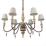 Люстра на металлическом основании с 6-ю белыми тканевыми абажурами Terrain варинант исполнения - 7 | Loft Concept во Владивостоке