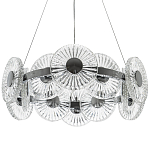 Люстра с круглыми рельефными плафонами Glass Peonies Chrome Chandelier варинант исполнения - 1 | Loft Concept во Владивостоке