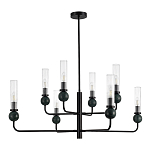 Люстра с 8-ю плафонами в форме стеклянных трубок и мраморных декоративных элементов Montreal варинант исполнения - 3 | Loft Concept во Владивостоке