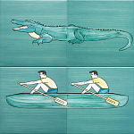 Плитка с узором Крокодил байдарочник варинант исполнения - 1 | Loft Concept во Владивостоке