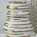 Ваза белая с рельефной поверхностью и золотыми полосами Vase Beehive варинант исполнения - 6 | Loft Concept во Владивостоке