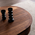 Кофейный стол овальный из дерева с 2-мя ящиками Coffee Walnut Table варинант исполнения - 4 | Loft Concept во Владивостоке