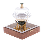 Икорница с декором "Три рыбки" с гравировкой и натуральным камнем Нефрит Decorative Cavair Dishes варинант исполнения - 6 | Loft Concept во Владивостоке