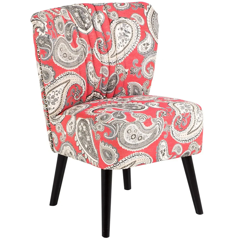 Кресло Harper Paisley Armchair Red Красный Бежевый Черный Кресло Harper Paisley Armchair Red Красный Бежевый Черный во Владивостоке | Loft Concept