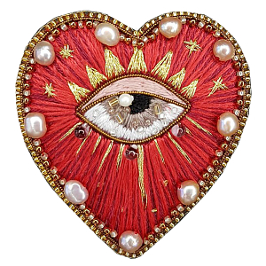 Авторская Брошь Красное Сердце Red Heart