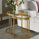 Комплект из 2-х приставных столиков на металлическом основании цвета латунь Ambassador варинант исполнения - 4 | Loft Concept во Владивостоке