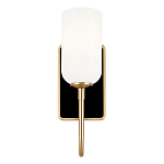  Бра с прямоугольным черным основанием и белым матовым цилиндрическим плафоном Kichler варинант исполнения - 10 | Loft Concept во Владивостоке