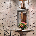 Обои ручная роспись Fishes Blue Pearl on Tarnished Silver gilded silk with pearlescent antiquing варинант исполнения - 1 | Loft Concept во Владивостоке