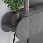 ТВ-тумба серая с 2-мя откидными дверцами и 2-мя открытыми полками CAPSULE TV STAND RETRO GREY варинант исполнения - 4 | Loft Concept во Владивостоке