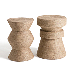 Приставной стол с отделкой из джута Juti D35 см варинант исполнения - 5 | Loft Concept во Владивостоке