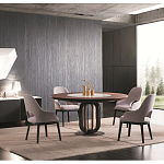 Обеденный стол круглый на чёрном фигурном основании Bosnia dinning table  варинант исполнения - 2 | Loft Concept во Владивостоке