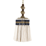 Подвесной светильник с подвесом из деревянных бусин и абажуром из кисточек Аmbiance варинант исполнения - 1 | Loft Concept во Владивостоке