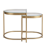 Комплект из 2-х приставных столиков на металлическом основании цвета латунь Ambassador варинант исполнения - 2 | Loft Concept во Владивостоке