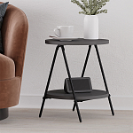 Стол приставной с 2-мя круглыми столешницами цвета антрацит ESSEL SIDE TABLE ANTHRACITE варинант исполнения - 5 | Loft Concept во Владивостоке