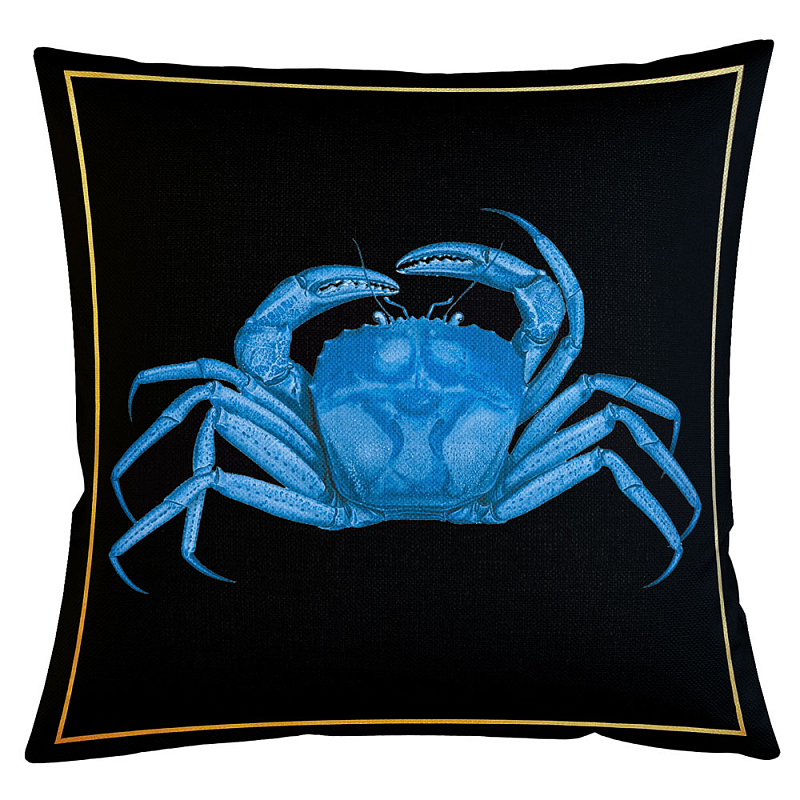 Декоративная подушка Blue Crab Бежевый Черный Морская синь Декоративная подушка Blue Crab Бежевый Черный Морская синь во Владивостоке | Loft Concept