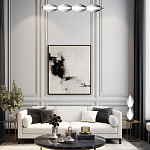 Подвесной светильник линейный в сочетании двух разных фактур стекла Enchanting варинант исполнения - 5 | Loft Concept во Владивостоке