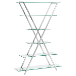 Стеллаж со стеклянными полками на стальном каркасе X-ray варинант исполнения - 1 | Loft Concept во Владивостоке