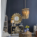 Зеркало круглое настенное в металлической раме Sunny Golden Petals варинант исполнения - 6 | Loft Concept во Владивостоке