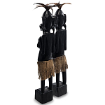 Комплект из 2-х деревянных статуэток Asmat Wooden Statuettes Black варинант исполнения - 2 | Loft Concept во Владивостоке