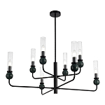 Люстра с 8-ю плафонами в форме стеклянных трубок и мраморных декоративных элементов Montreal варинант исполнения - 4 | Loft Concept во Владивостоке