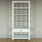 Стеллаж Elsa Dreams White со стеклянными полками и ящиком варинант исполнения - 4 | Loft Concept во Владивостоке