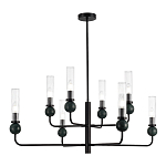 Люстра с 8-ю плафонами в форме стеклянных трубок и мраморных декоративных элементов Montreal варинант исполнения - 1 | Loft Concept во Владивостоке