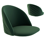 Барный стул со спинкой и металлической подставкой на 4-х деревянных ножках Зеленый Велюр Vendramin Chair варинант исполнения - 2 | Loft Concept во Владивостоке