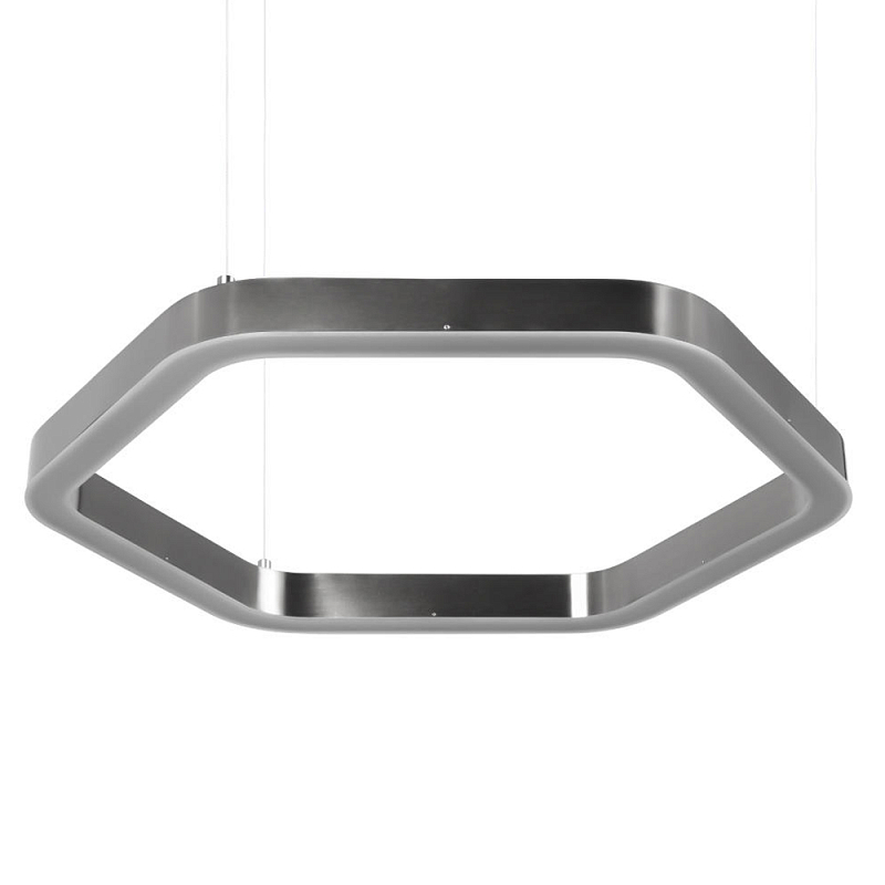 Люстра подвесная светодиодная в форме шестиугольника Диаметр 60 см Hexagon Horizontal Антрацит Золотой Люстра подвесная светодиодная в форме шестиугольника Диаметр 60 см Hexagon Horizontal Антрацит Золотой во Владивостоке | Loft Concept