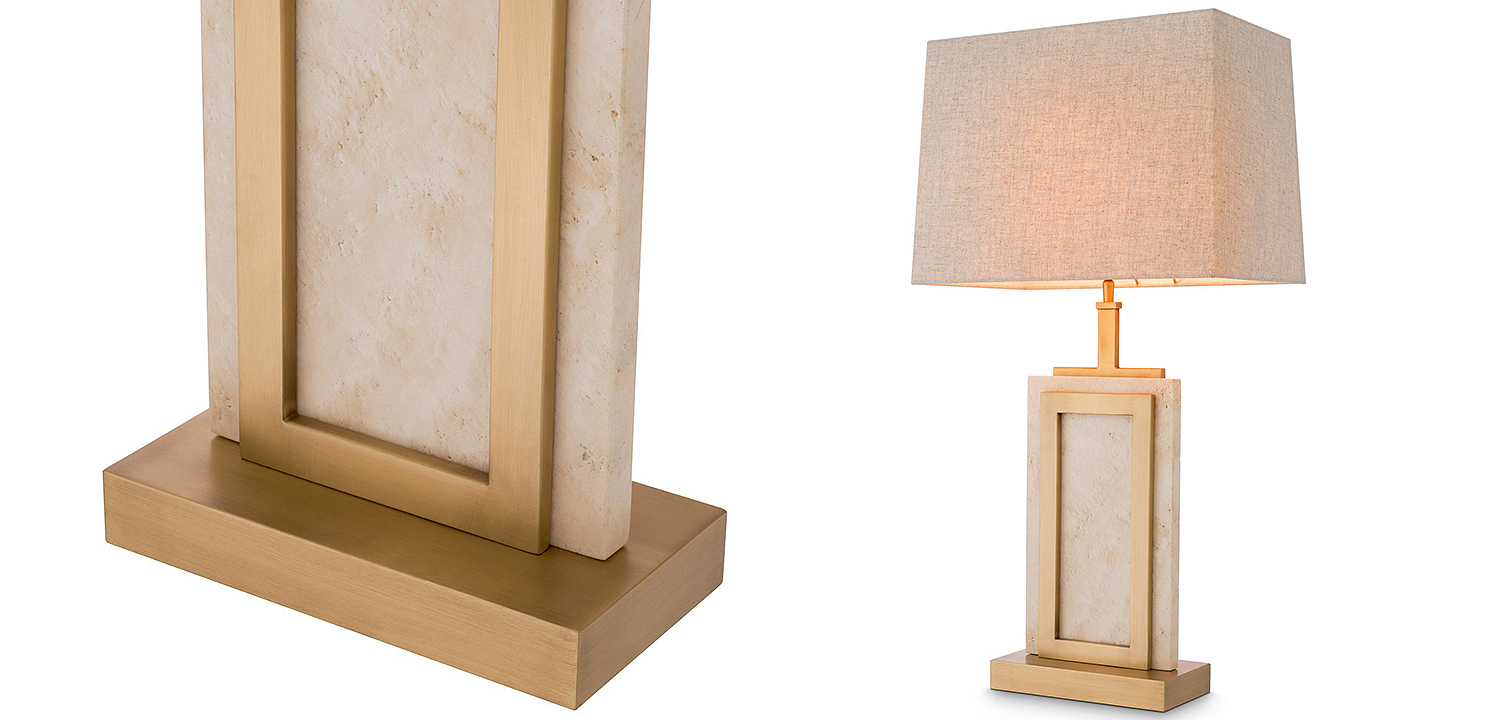Настольная лампа Eichholtz Table Lamp Murray Travertine Настольная лампа Eichholtz Table Lamp Murray Travertine - Loft-Concept во Владивостоке