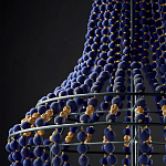 Люстра каплевидной формы декорированная синими и золотыми бусинами Blue Beads варинант исполнения - 3 | Loft Concept во Владивостоке