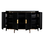 Комод черный округлой формы с рельефным фасадом Black Cut варинант исполнения - 2 | Loft Concept во Владивостоке