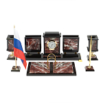 Настольный письменный набор из креноида и змеевика на бронзовых ножках Marble Accessory варинант исполнения - 1 | Loft Concept во Владивостоке