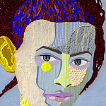 Картина с вышивкой Портрет wall panel People with the yellow ear 2 варинант исполнения - 1 | Loft Concept во Владивостоке