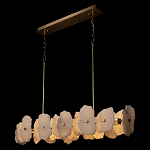 Люстра подвесная линейная с текстурированными мраморными элементами Marble square варинант исполнения - 4 | Loft Concept во Владивостоке