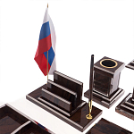 Настольный письменный набор из природного камня обсидиана Team leader варинант исполнения - 3 | Loft Concept во Владивостоке