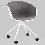 Офисное кресло из пластика с мягким сиденьем Eggshell Grey варинант исполнения - 2 | Loft Concept во Владивостоке