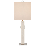 Настольная лампа из мрамора с тканевым прямоугольным абажуром Eternity варинант исполнения - 4 | Loft Concept во Владивостоке