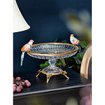 Чаша из прозрачного стекла с фигурками разноцветных попугаев на ободке 38 Eden Garden варинант исполнения - 2 | Loft Concept во Владивостоке