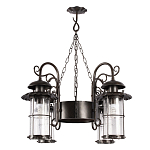 Уличная подвесная люстра с 4-мя цилиндрическими плафонами на цепях Elysian Lanterns варинант исполнения - 3 | Loft Concept во Владивостоке