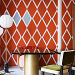 Обои ручная роспись Chez Nina by India Mahdavi Lantana colourway on Arancio dyed silk варинант исполнения - 4 | Loft Concept во Владивостоке