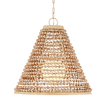 Подвесной светильник в форме колокола из деревянных бусин Wooden Beads варинант исполнения - 1 | Loft Concept во Владивостоке